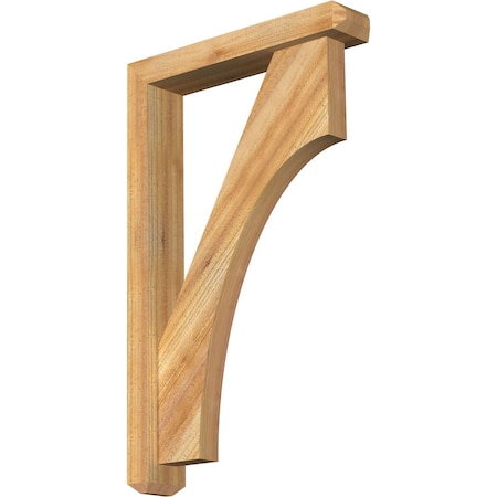 Ekena Millwork Westlake Craftsman Rough Sawn Bracket w/ Offset Brace, Western Red Cedar, 4"W x 20"D x 32"H BKT0402X20X32WTL04RWR